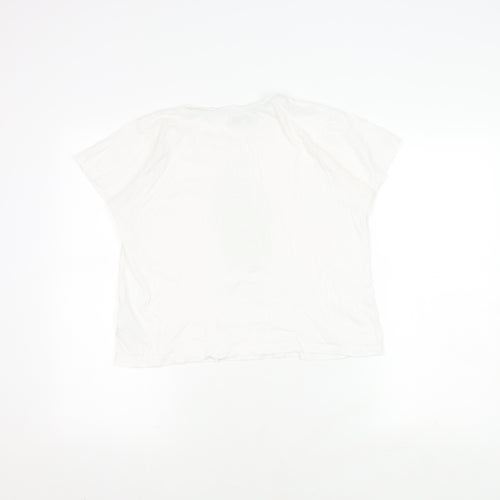 Brave Soul Women's White M T-Shirt Avocado Print