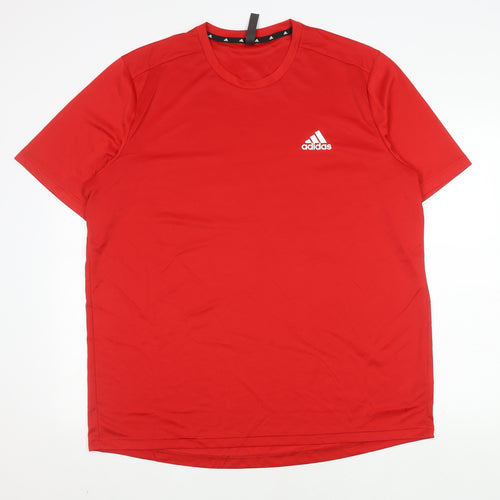 Adidas Men's Red XL Crew Neck T-Shirt
