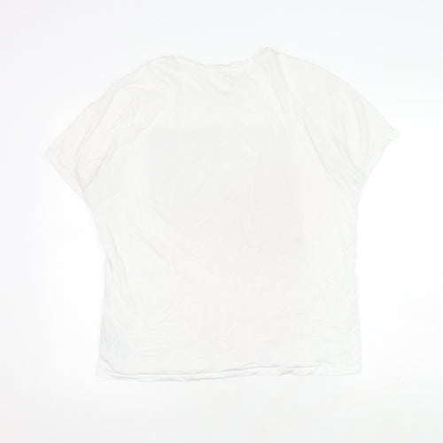 Guess Men's White Cotton Graphic Print T-Shirt XL