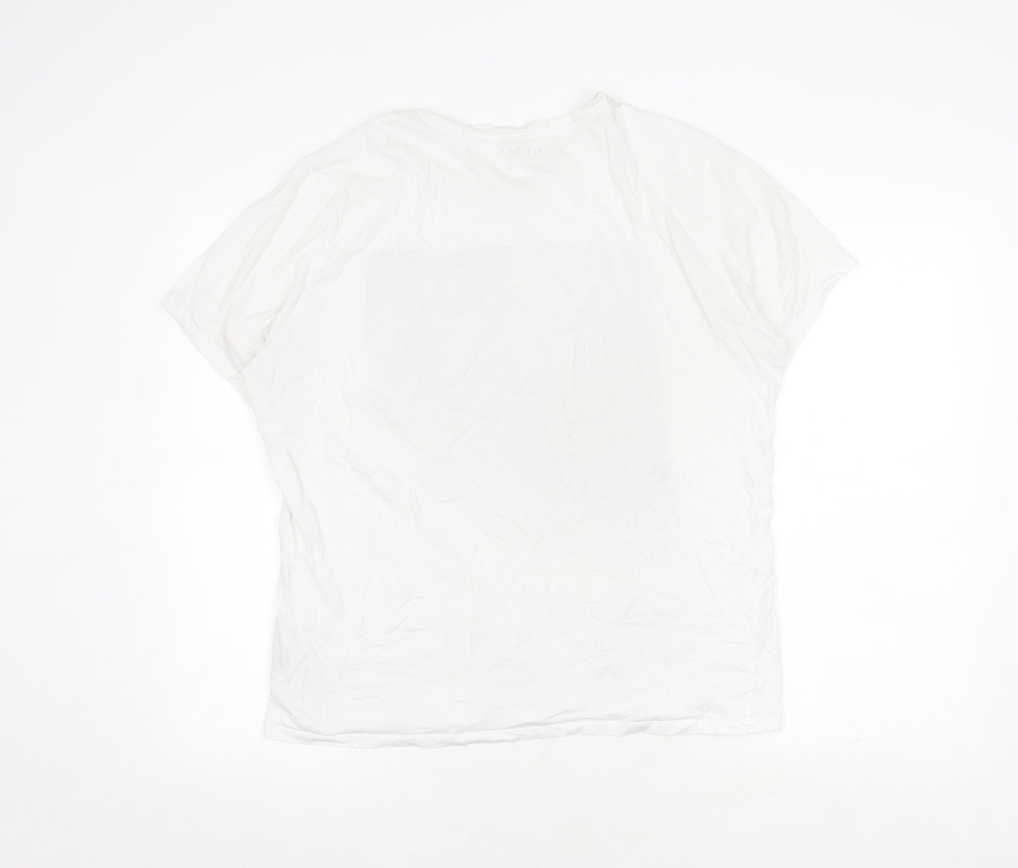 Guess Men's White Cotton Graphic Print T-Shirt XL