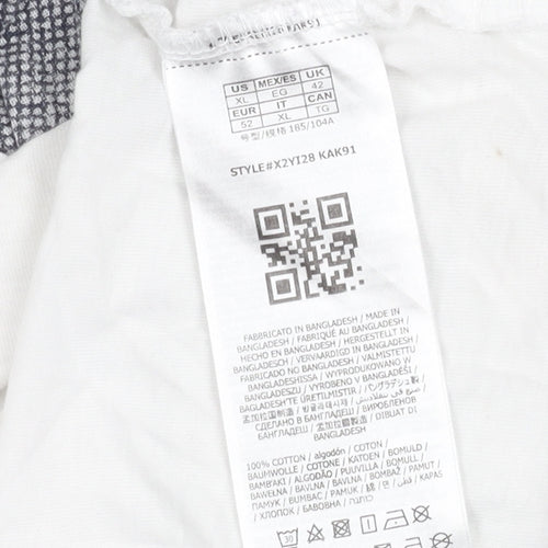 Guess Men's White Cotton Graphic Print T-Shirt XL