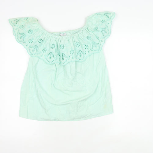 Red Herring Women's Green Off-Shoulder Top Size 10