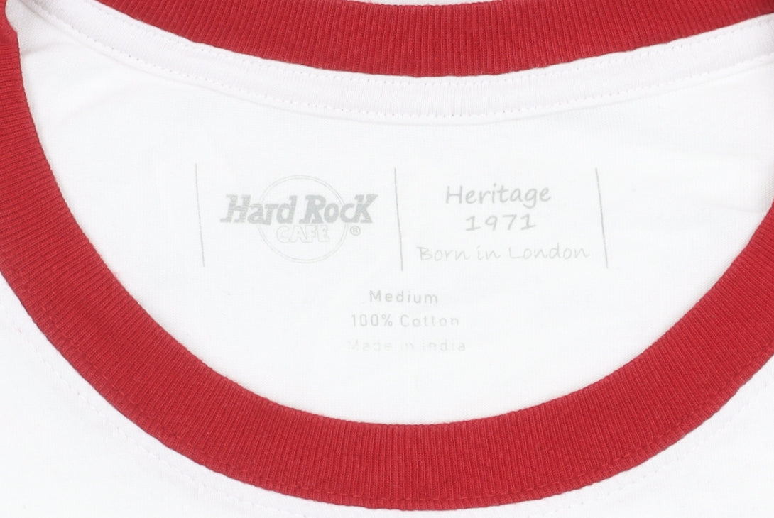 Hard Rock Cafe White Men's Medium Cotton T-Shirt