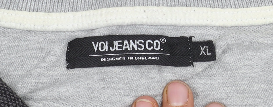 VOI Jeans Co. Men's Grey XL Polo Shirt with Logo Accents