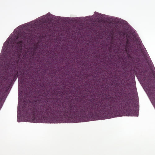 ICHI Women's Purple XL Knitted Pullover Jumper