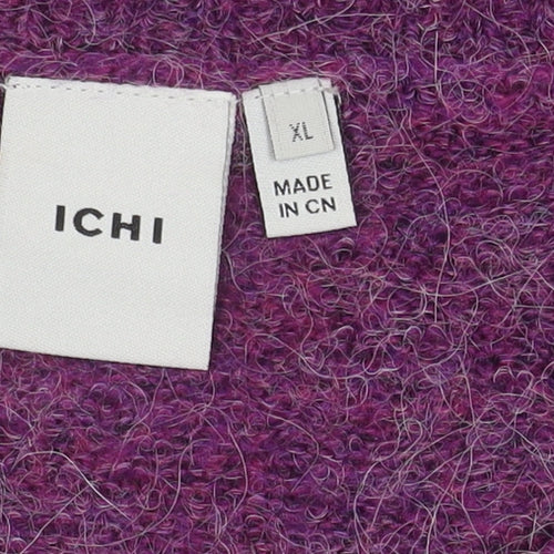 ICHI Women's Purple XL Knitted Pullover Jumper
