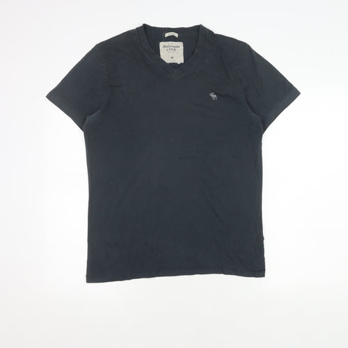 Abercrombie & Fitch Men's Black V-Neck T-Shirt M