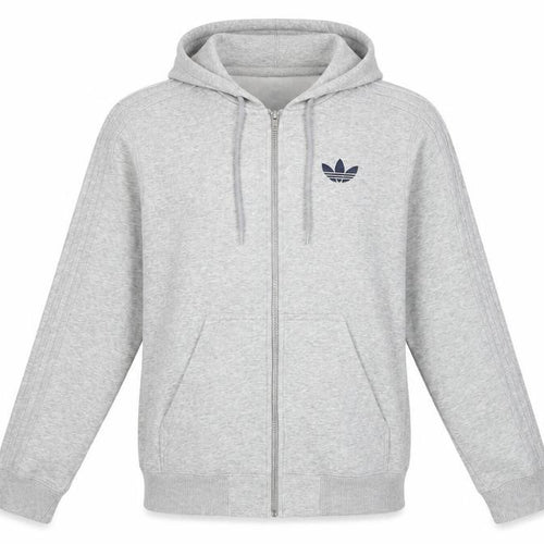 Adidas Unisex Grey Full Zip Hoodie XS - New