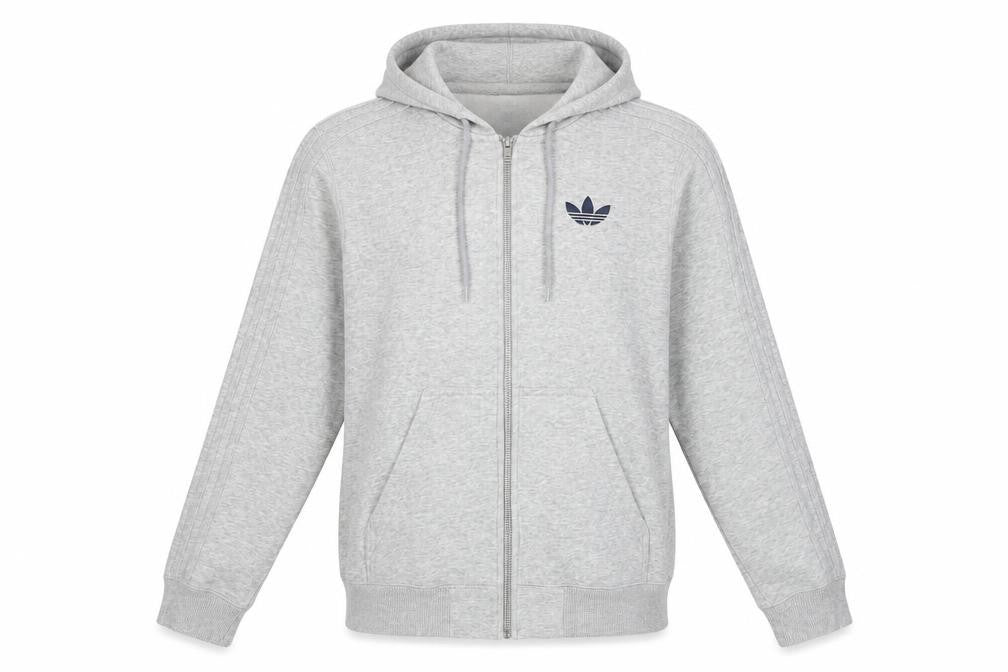 Adidas Unisex Grey Full Zip Hoodie XS - New