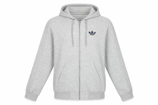 Adidas Unisex Grey Full Zip Hoodie XS - New