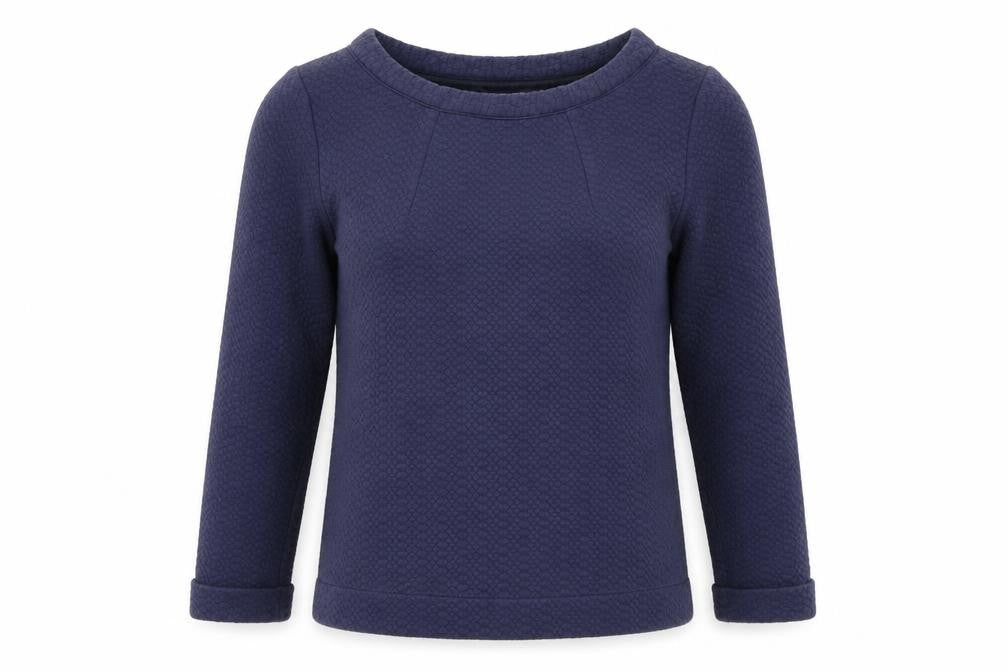 Front view of Boden Women's Blue Knit Top, size 10