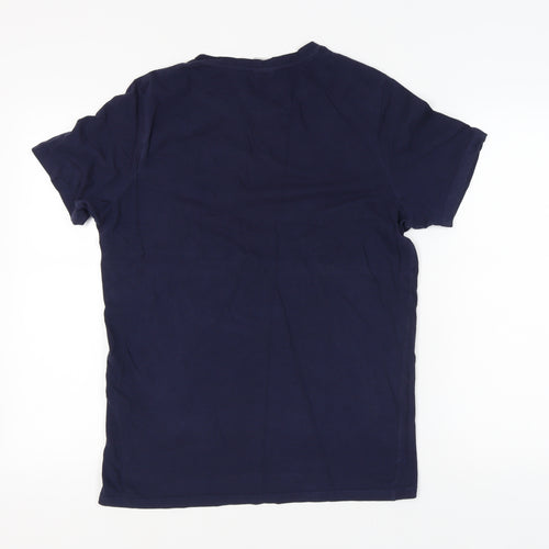 Jack & Jones Men’s Blue Logo T-Shirt, Size L, Crew Neck
