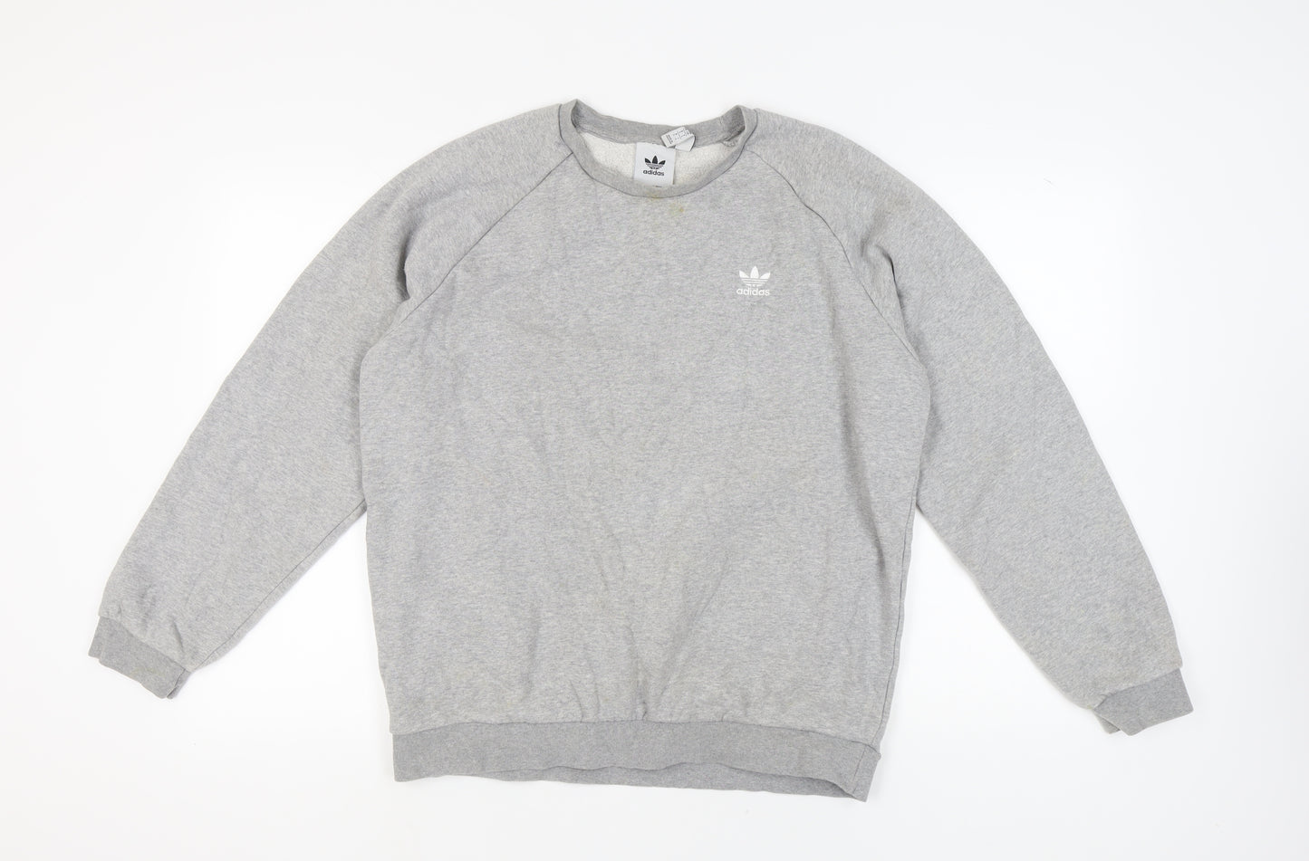 Adidas Unisex Grey Pullover Sweatshirt L Logo Casual