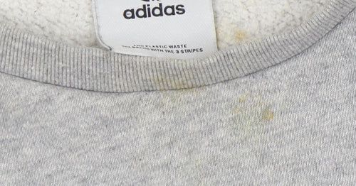 Adidas Unisex Grey Pullover Sweatshirt L Logo Casual
