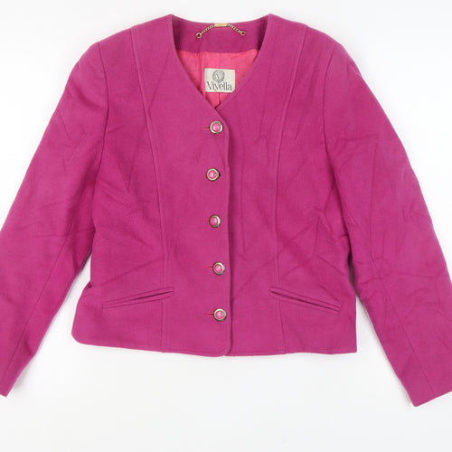 Viyella Women's Pink Regular Blazer UK 10, Five-Button