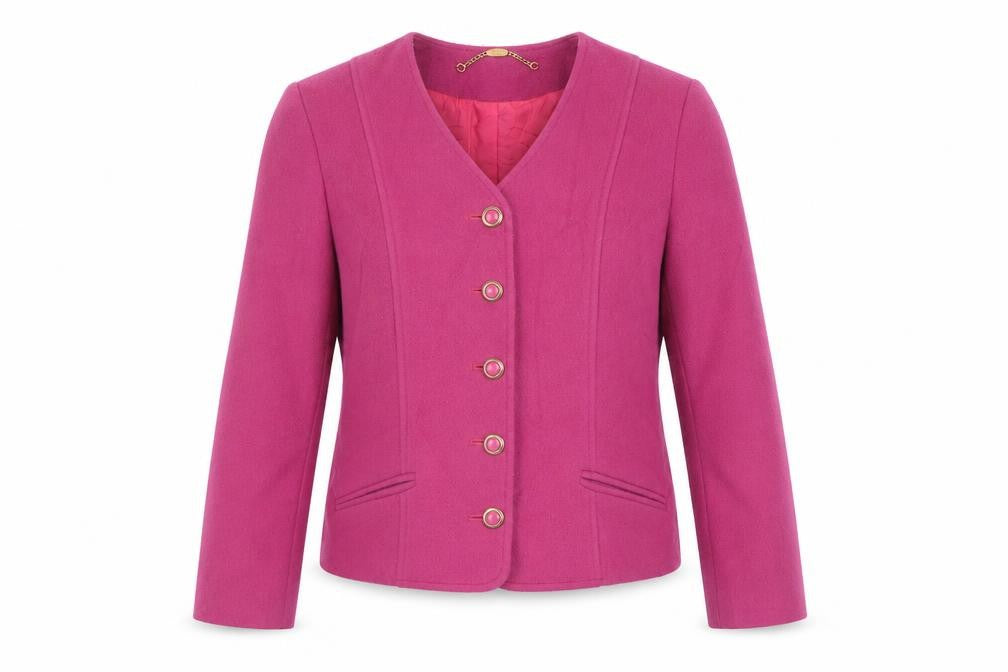 Front view of Viyella Women's Pink Regular Blazer UK 10, Five-Button