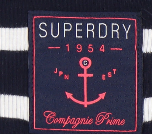 Superdry Women's Black Striped Off-Shoulder Bodycon Dress XS