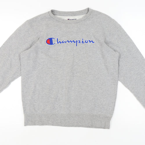 Champion Unisex Grey Crew Neck Sweatshirt L