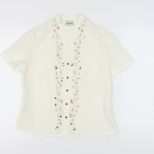 Eastex Women's Ivory Embroidered Blouse Size 10