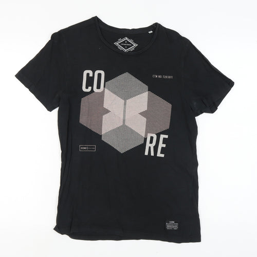 Jack & Jones Men’s Black Graphic T-Shirt Medium