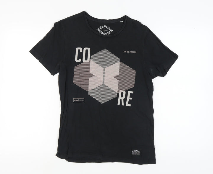 Jack & Jones Men’s Black Graphic T-Shirt Medium