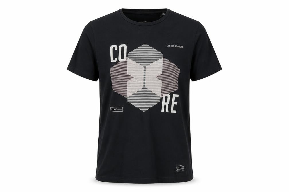 Front view of Jack & Jones Men’s Black Graphic T-Shirt Medium