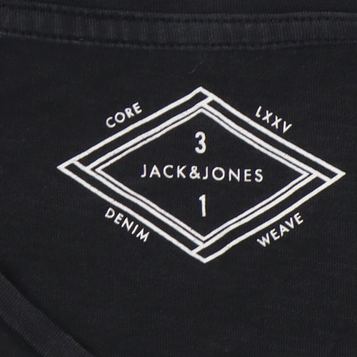 Jack & Jones Men’s Black Graphic T-Shirt Medium