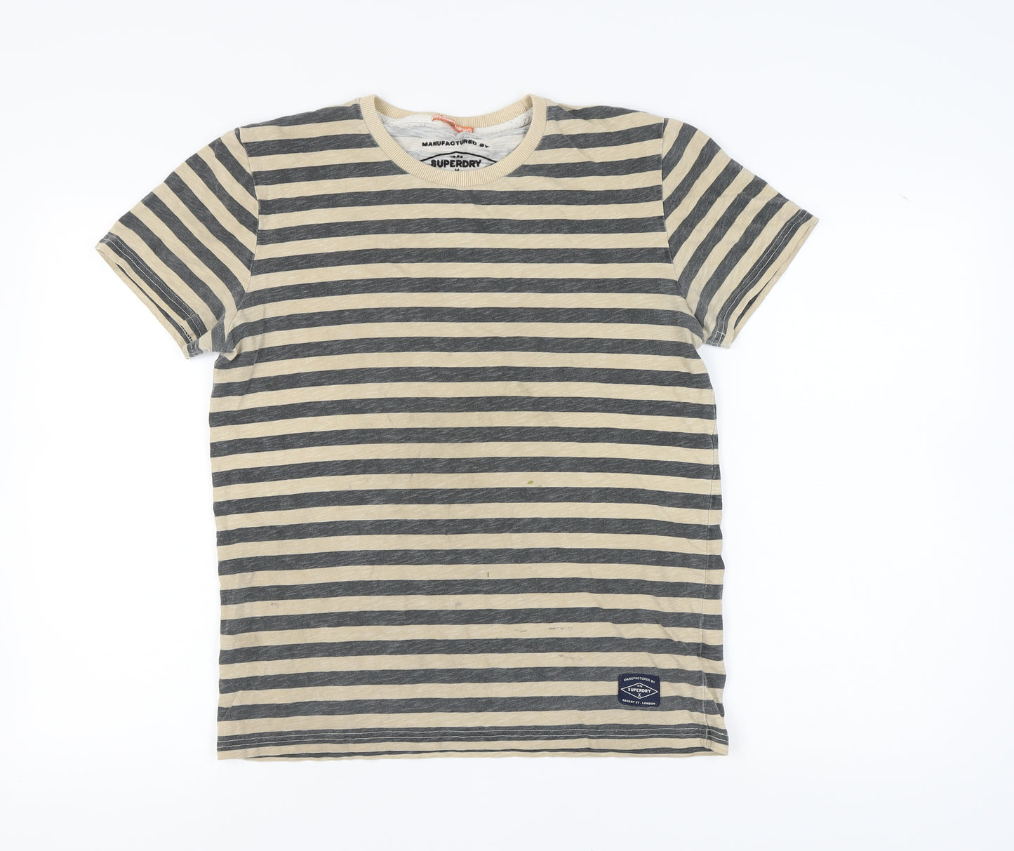 Superdry Men's Striped T-Shirt Beige Large