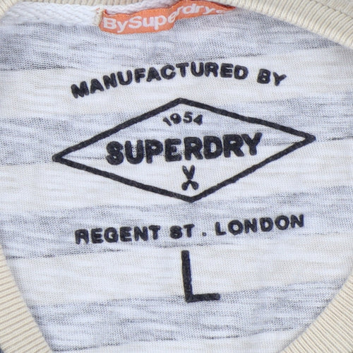 Superdry Men's Striped T-Shirt Beige Large