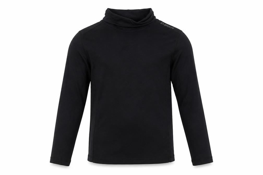 Front view of TOG24 boys’ black long sleeve mock neck top 9-10 years