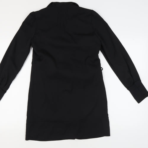 Reiss Women's Black V-Neck Long Sleeve Dress