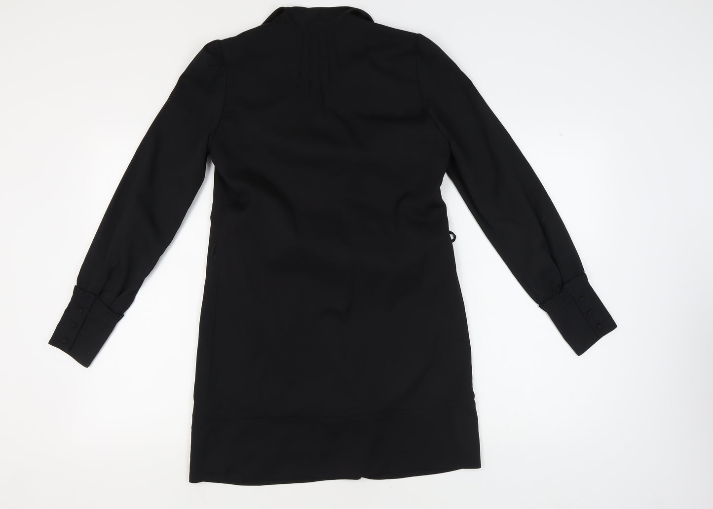 Reiss Women's Black V-Neck Long Sleeve Dress