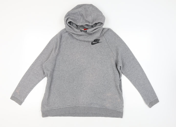 Nike Women's Grey Logo Hoodie XL