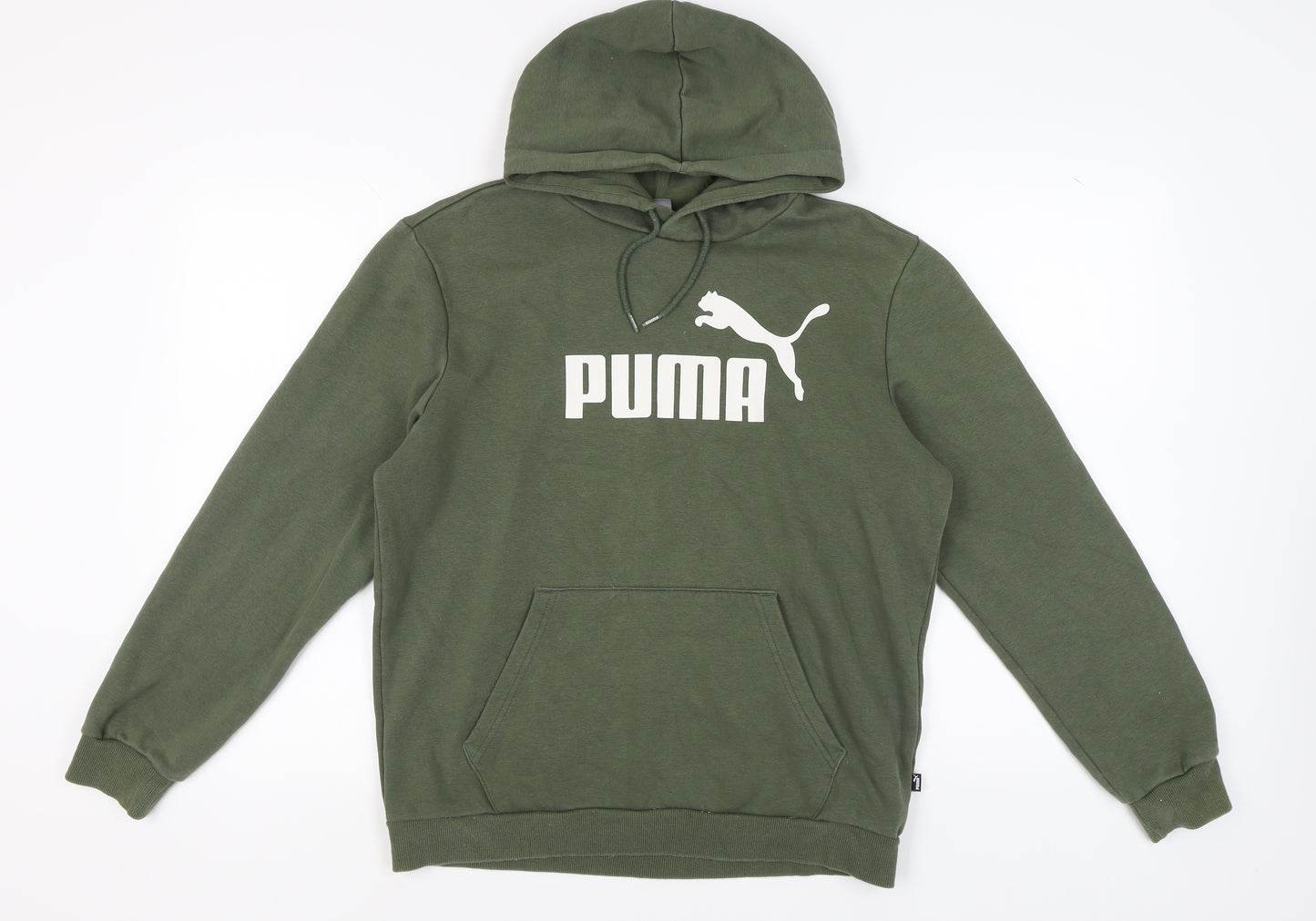 Puma Men's Green Pullover Hoodie M Logo Design