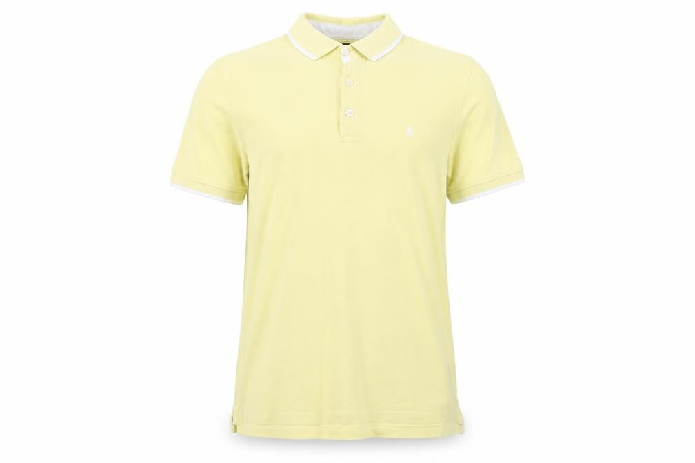 Front view of Jack & Jones Yellow Men's Polo Shirt - Medium