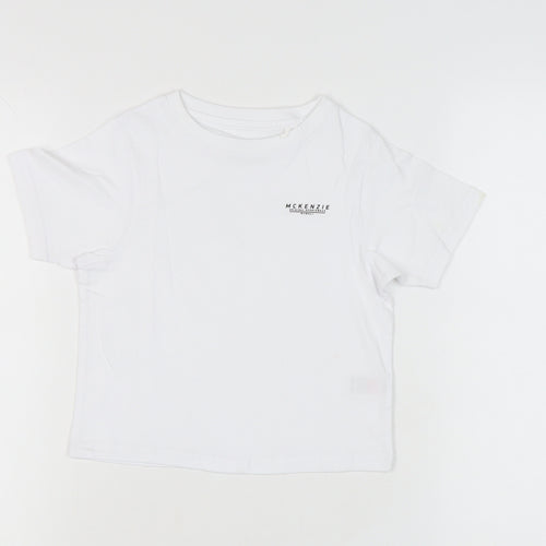 McKenzie Girls 5-6yrs White Cotton T-Shirt with Logo