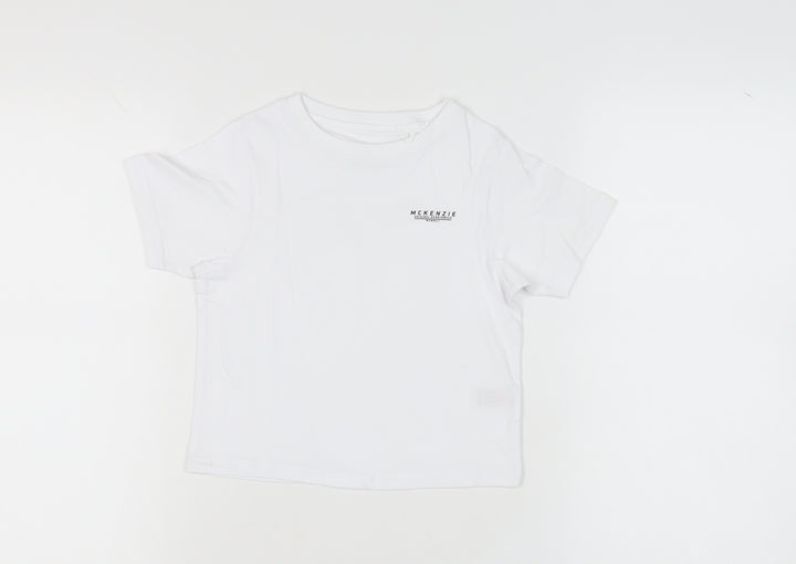 McKenzie Girls 5-6yrs White Cotton T-Shirt with Logo