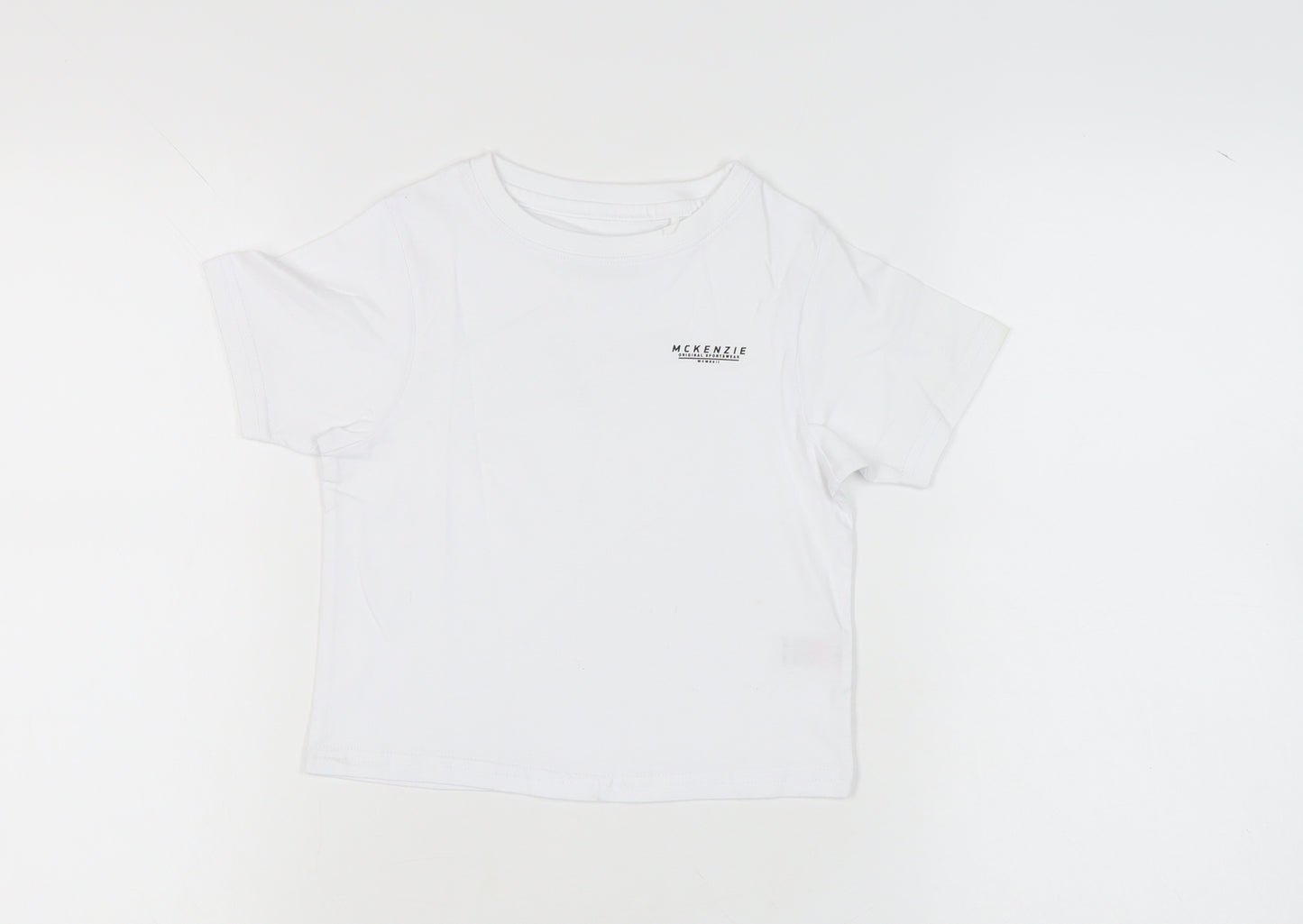 McKenzie Girls 5-6yrs White Cotton T-Shirt with Logo