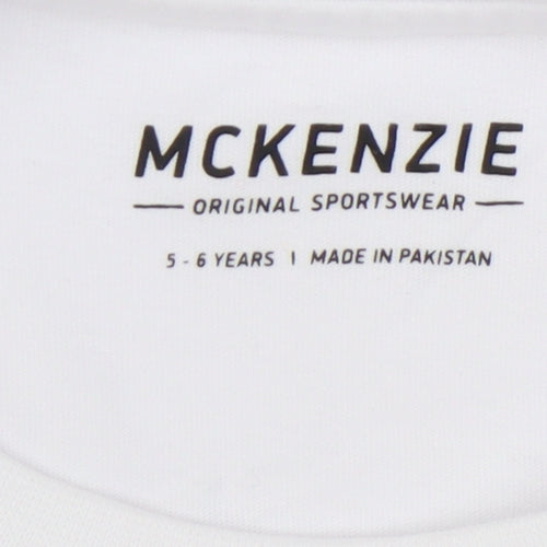 McKenzie Girls 5-6yrs White Cotton T-Shirt with Logo