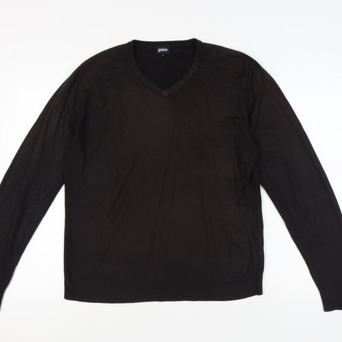 Guise Men's Black V-Neck Pullover Jumper - M