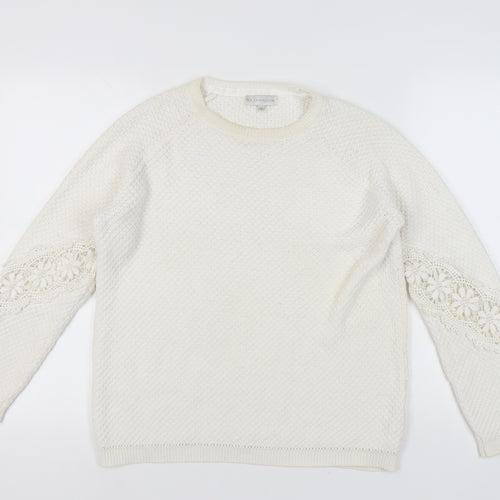 RJR John Rocha Women's White Pullover Jumper Size 12
