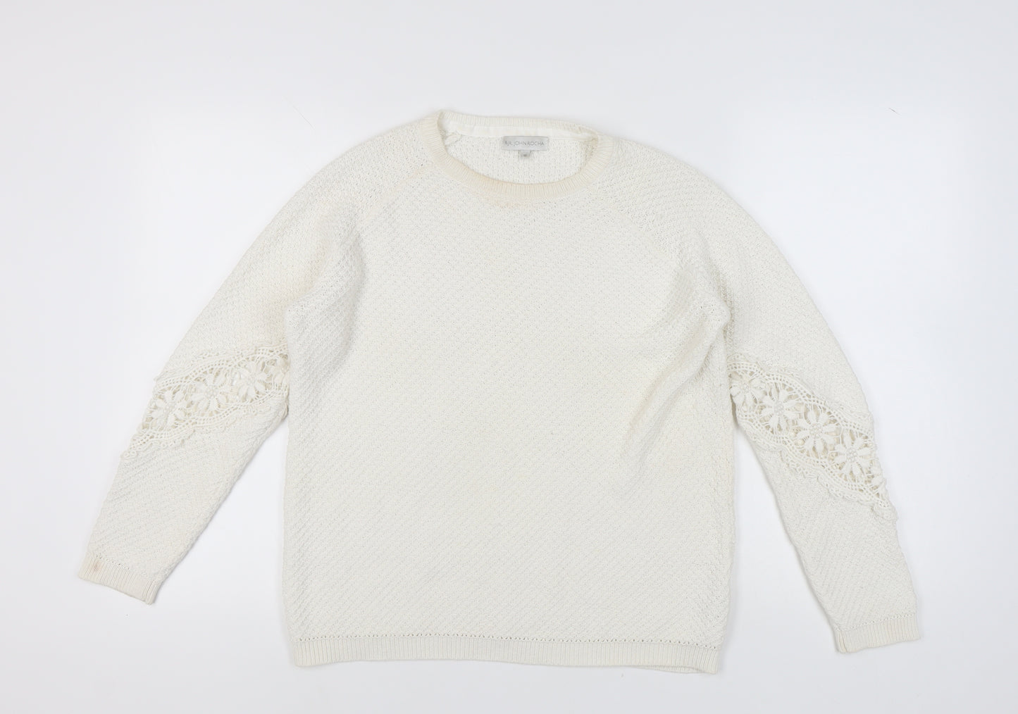 RJR John Rocha Women's White Pullover Jumper Size 12