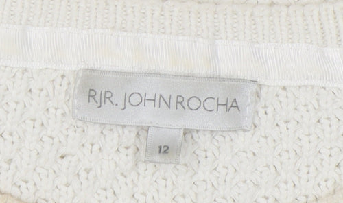 RJR John Rocha Women's White Pullover Jumper Size 12