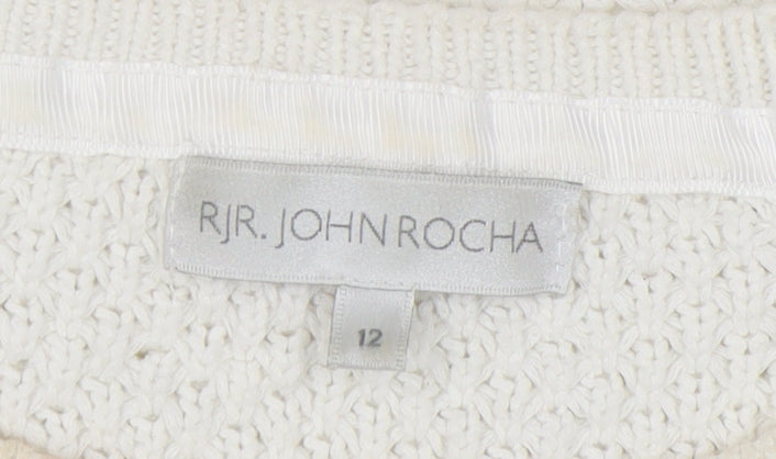 RJR John Rocha Women's White Pullover Jumper Size 12
