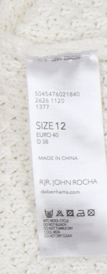 RJR John Rocha Women's White Pullover Jumper Size 12