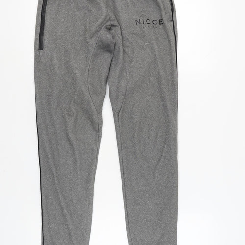 NICCE Men's Grey Joggers, Size S, Tapered Fit