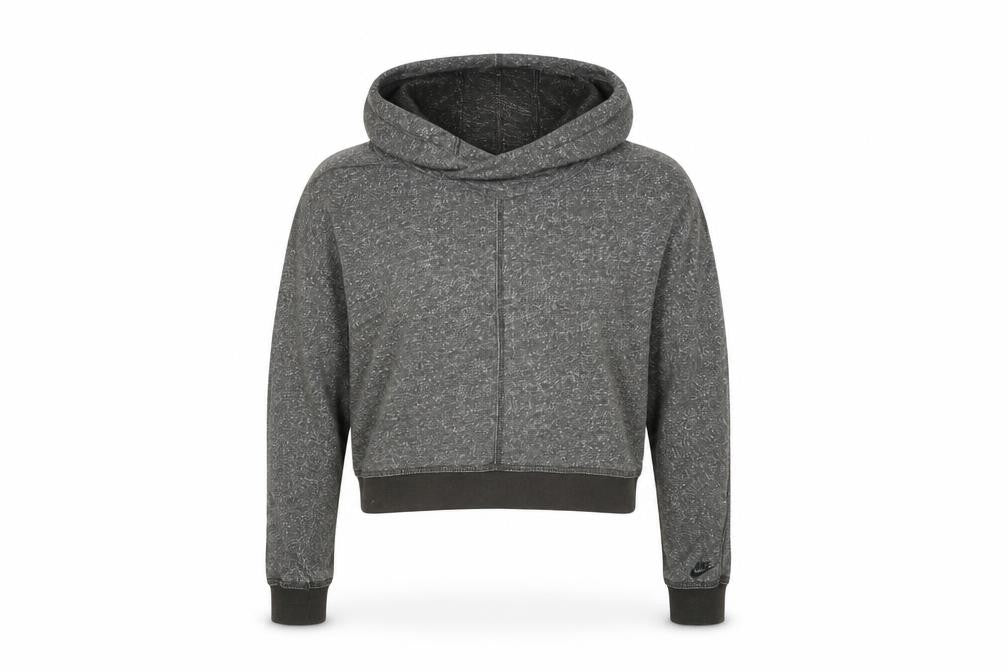 Front view of Nike Women's Grey Hoodie -, size S, Hooded, Activewear