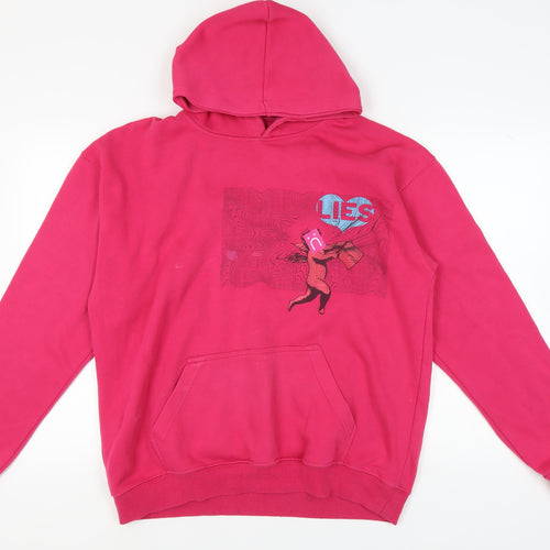 Little White Lies Pink XL Unisex Pullover Hoodie