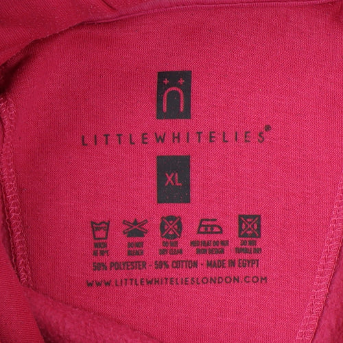 Little White Lies Pink XL Unisex Pullover Hoodie