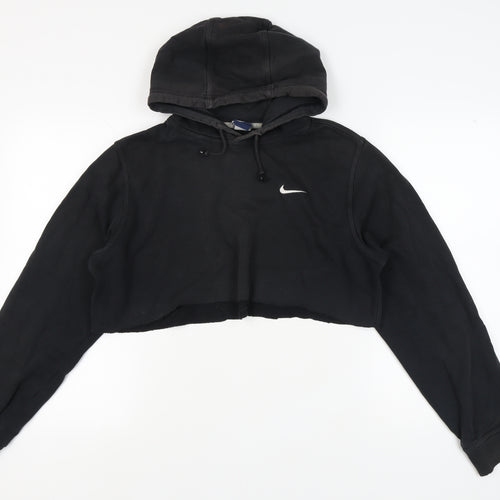 Nike Women's Black Hoodie Size L Pullover with Logo